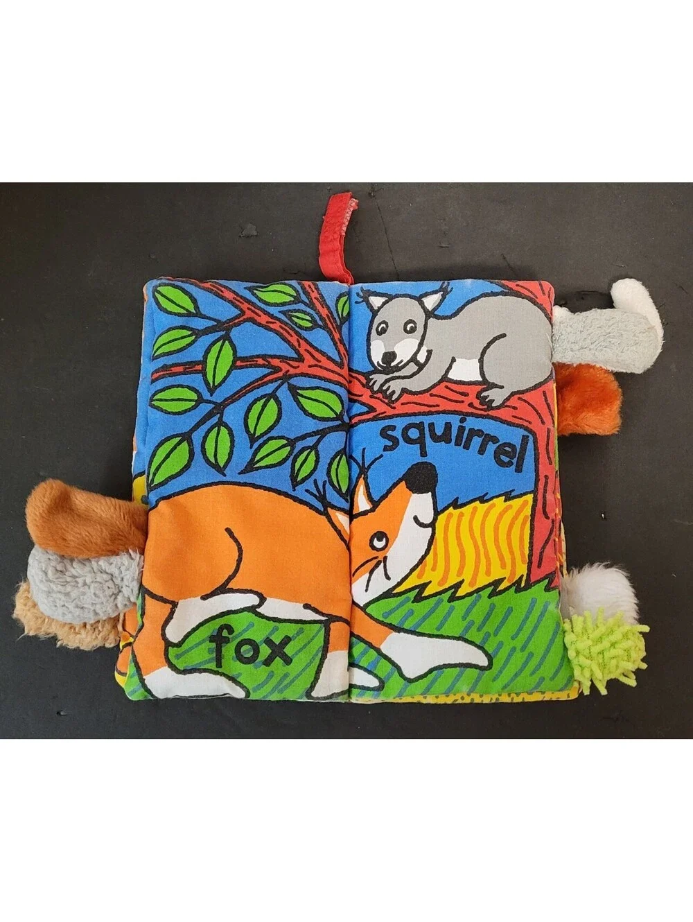 Jellycat Fluffy Tails Soft Book Animals Sensory Developmental Crinkle Noises